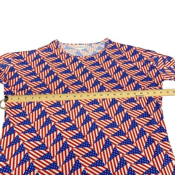 NWT LuLaRoe Irma Tunic Shirt Top Size S Multicolor Patriotic American Pattern - Picture 6 of 7